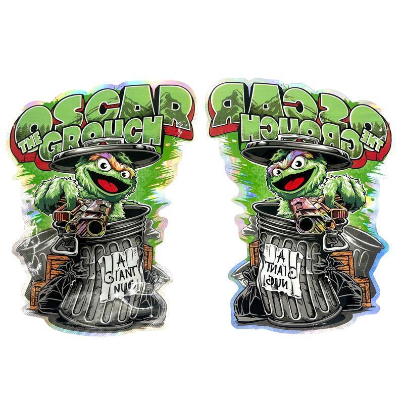 Smell Proof Die Cut Mylar Bag 3.5g Oscar The G 100ct