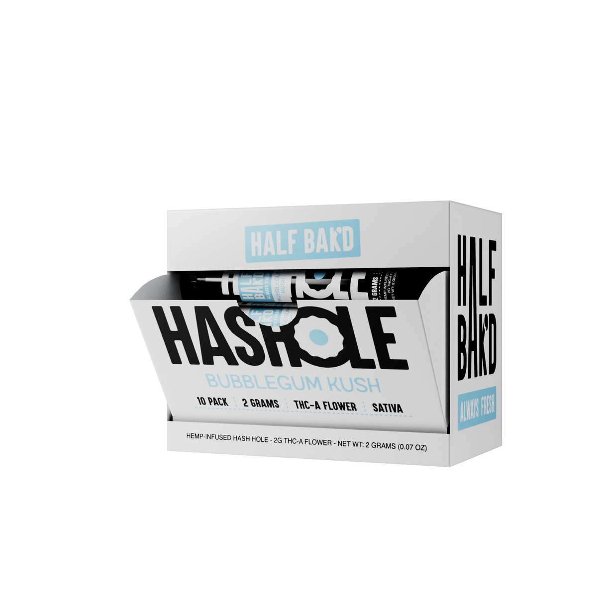 Half Bak'd 2g THC-A Hashholes 10ct Display