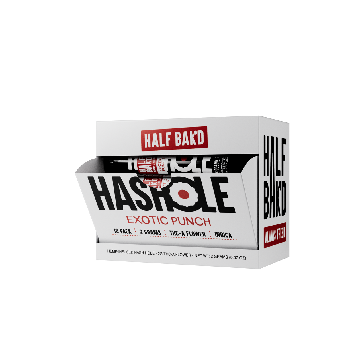 Half Bak'd 2g THC-A Hashholes 10ct Display
