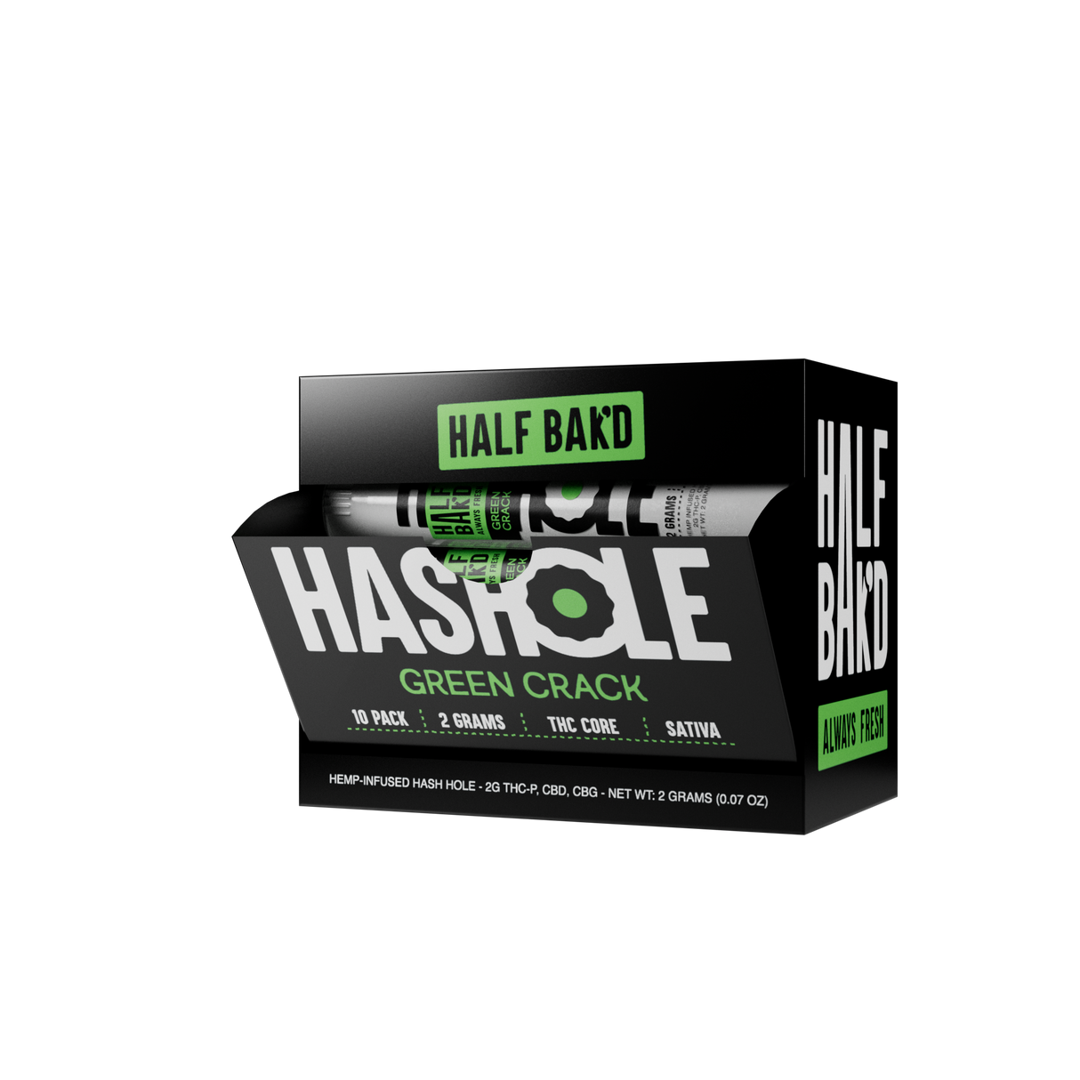 Half Bak'd 2g THC-P Hashholes 10ct Display