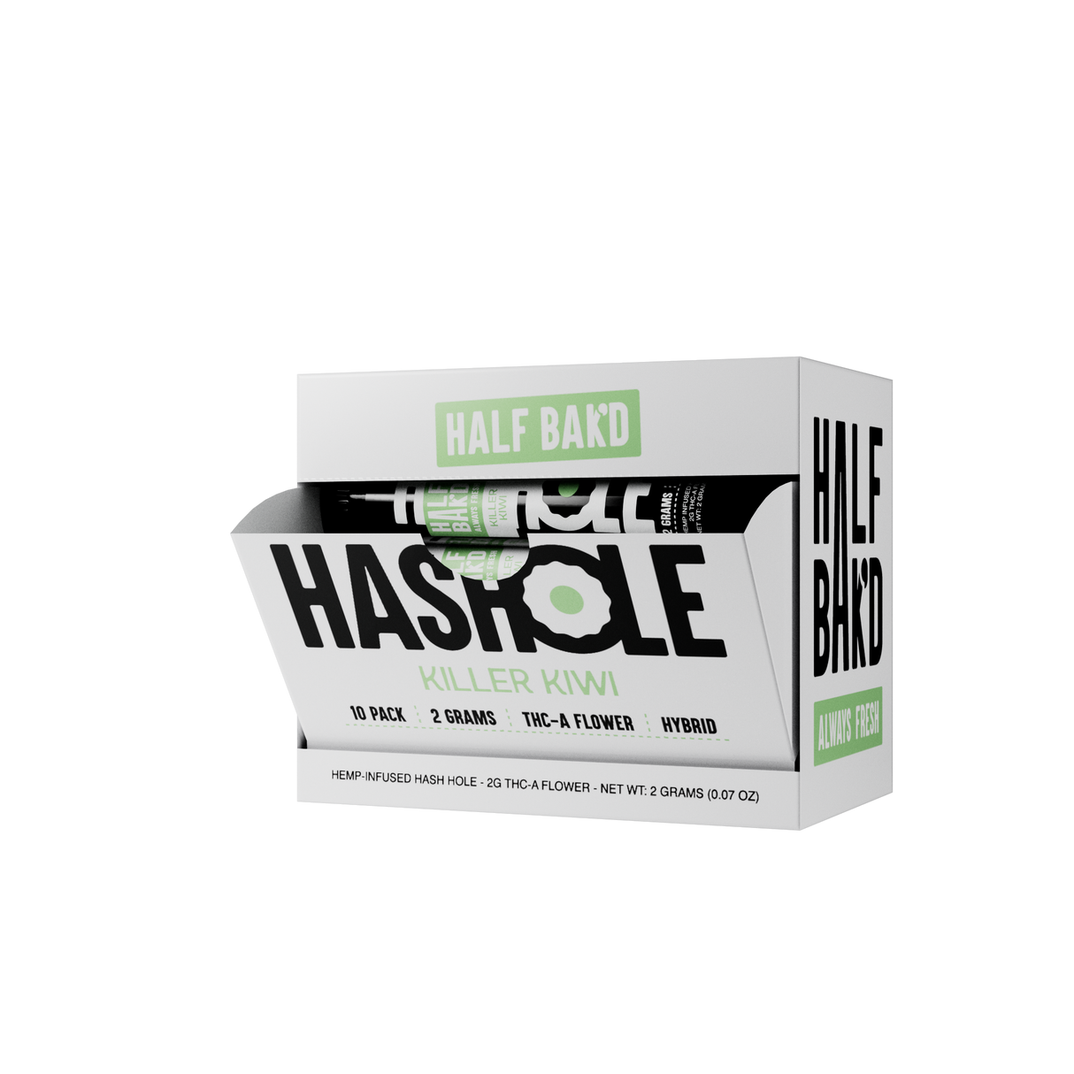 Half Bak'd 2g THC-A Hashholes 10ct Display