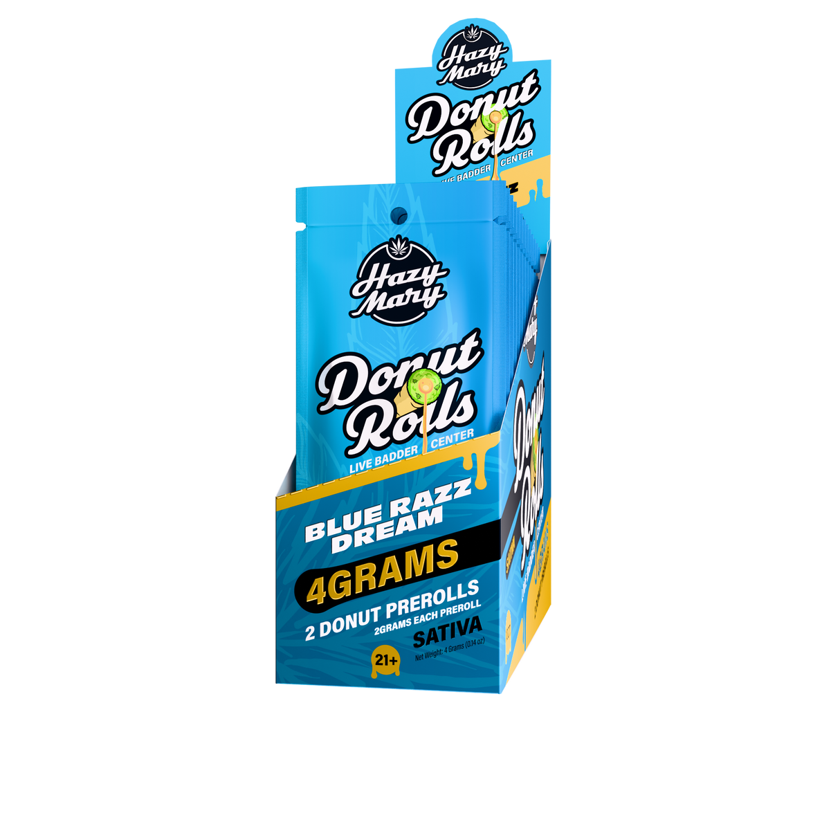 Hazy Mary 4g/2ct Donut Rolls 10ct Display