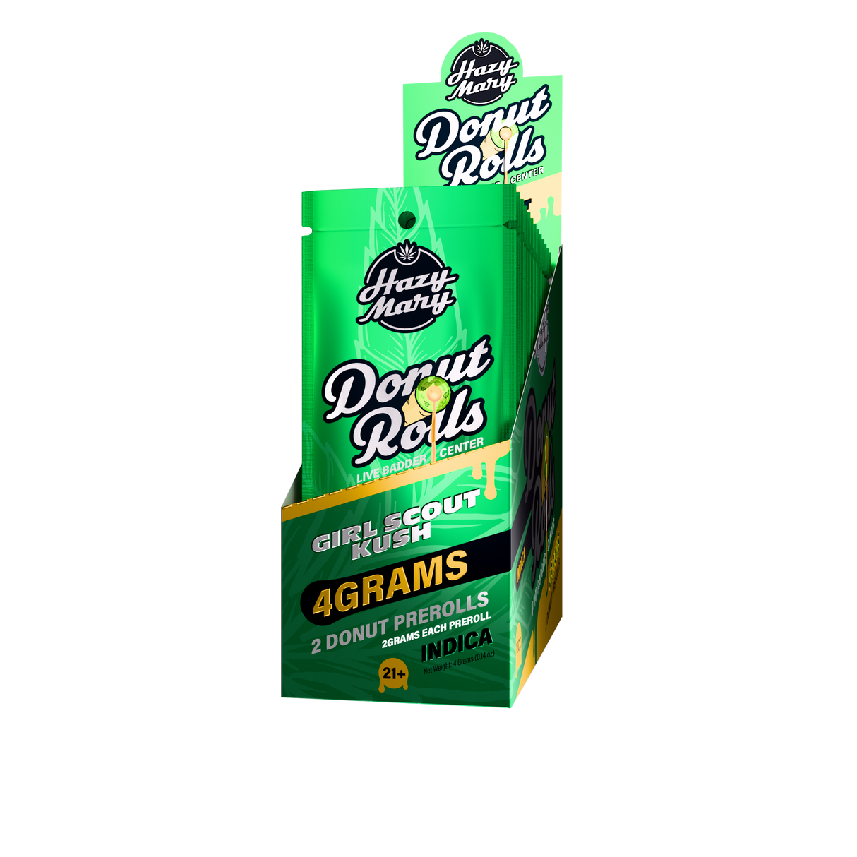 Hazy Mary 4g/2ct Donut Rolls 10ct Display