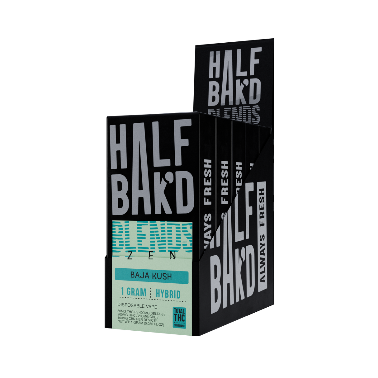 Half Bak'd Sauce'd Blends 1g THCA Disposable 5ct Box