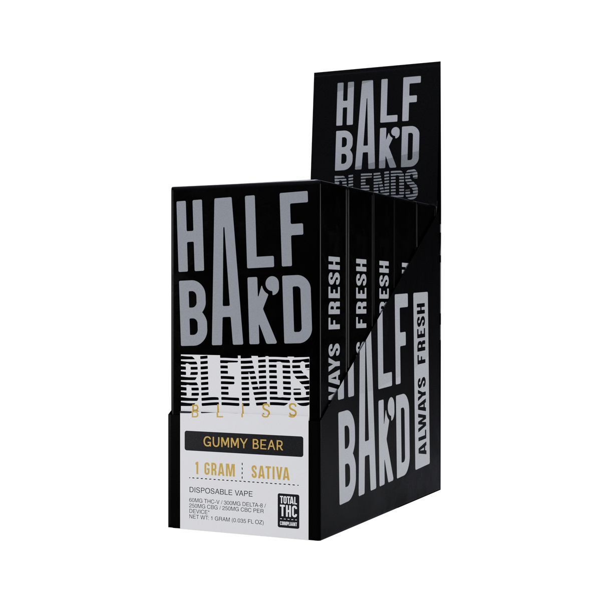 Half Bak'd Sauce'd Blends 1g THCA Disposable 5ct Box
