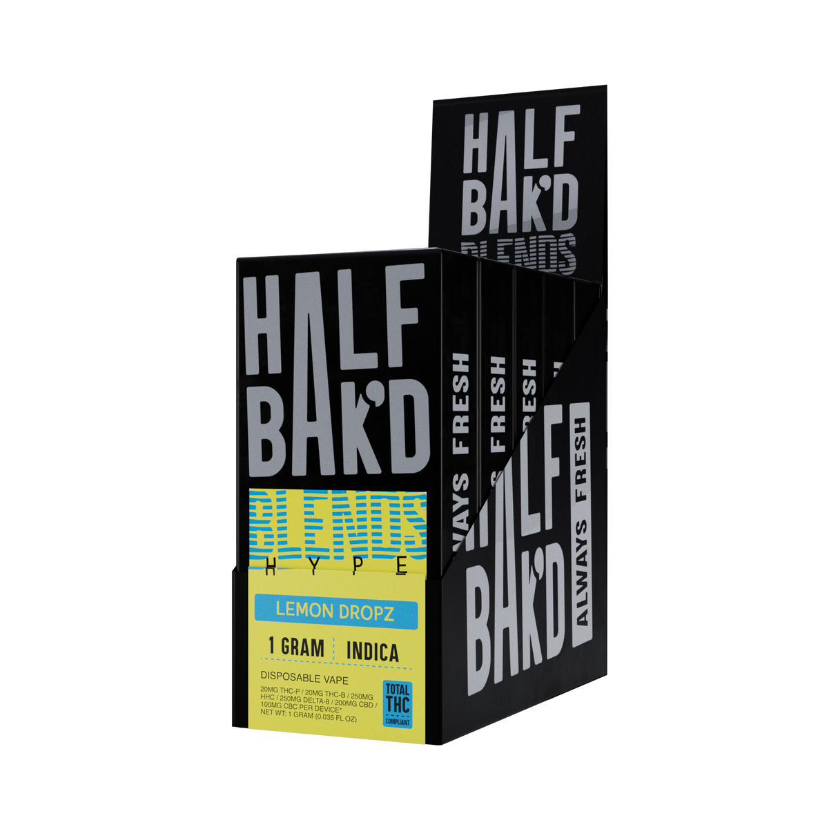 Half Bak'd Sauce'd Blends 1g THCA Disposable 5ct Box