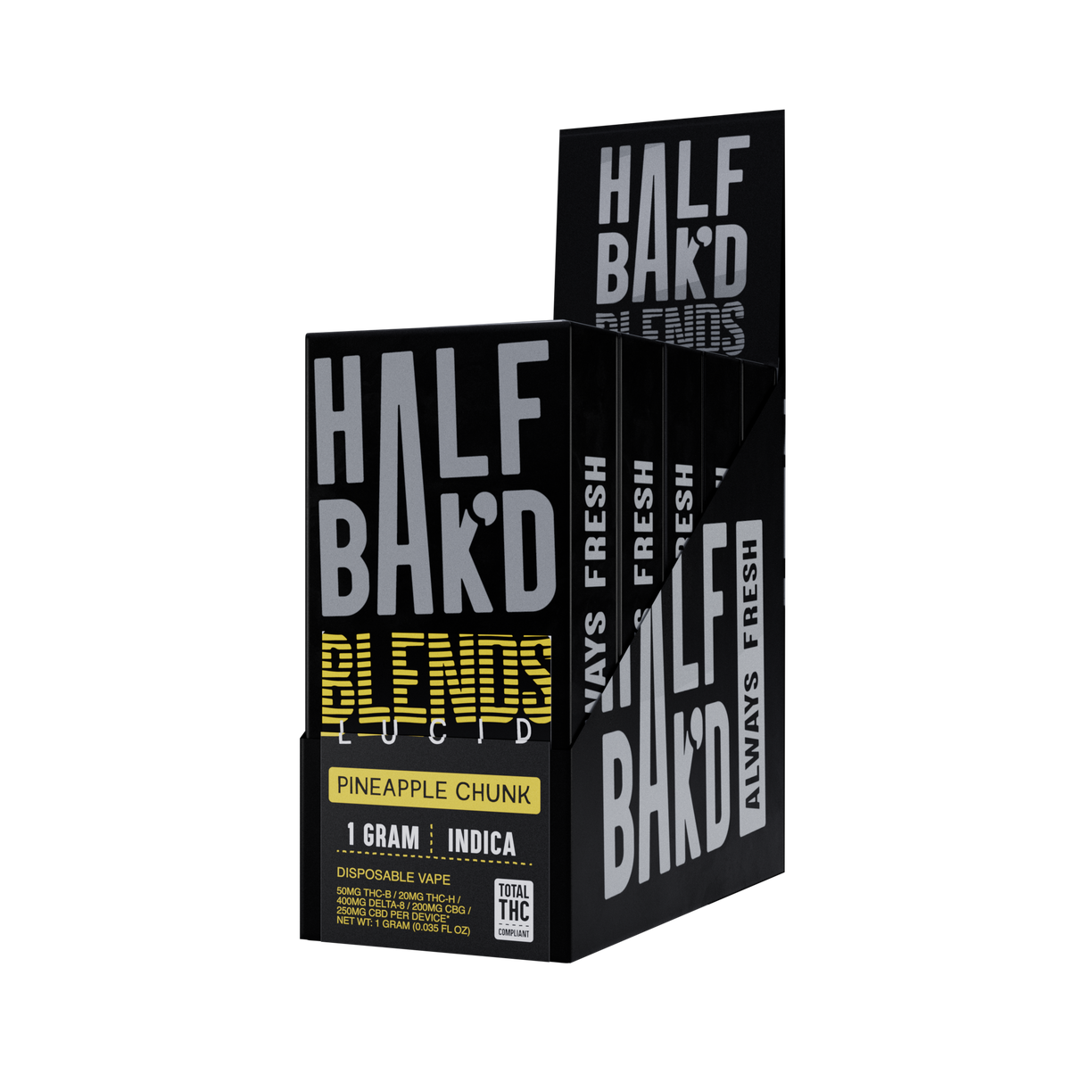 Half Bak'd Sauce'd Blends 1g THCA Disposable 5ct Box