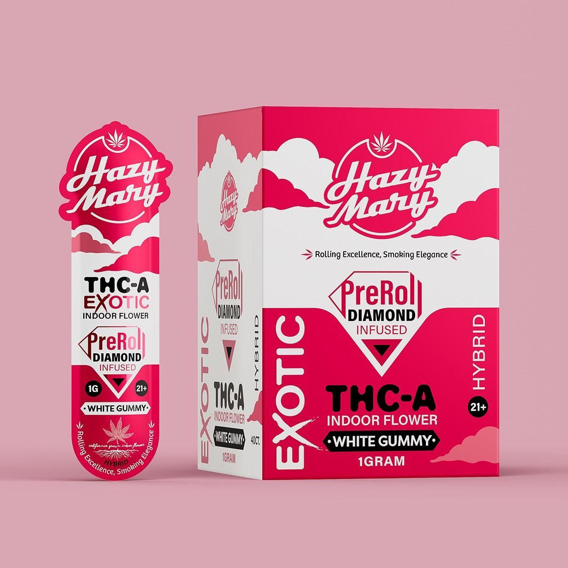 Hazy Mary Exotic Diamond Infused 1g PreRolls 40ct Display