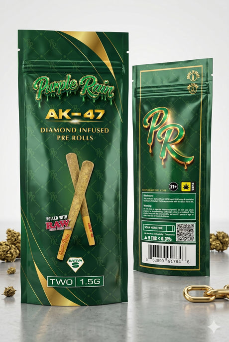 Purple Rain 2ct Diamond Infused 1.5g Pre Rolls 10ct Display