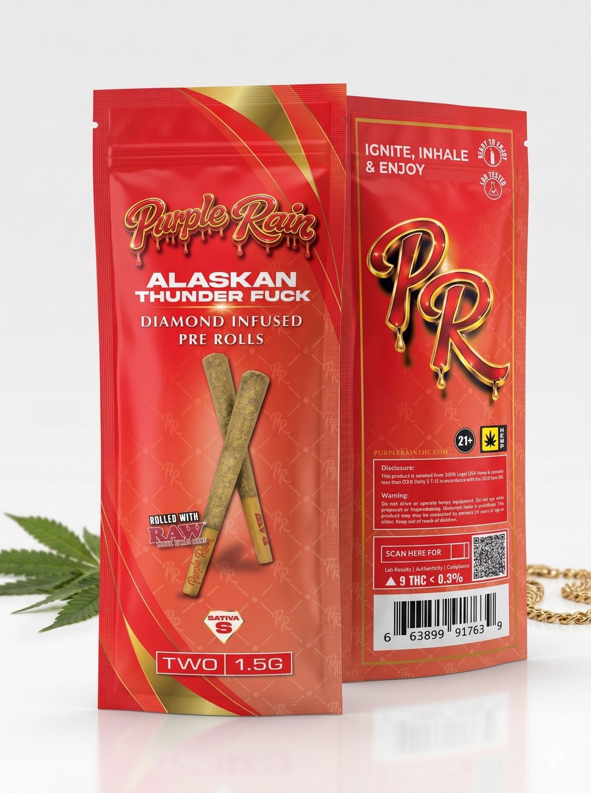 Purple Rain 2ct Diamond Infused 1.5g Pre Rolls 10ct Display