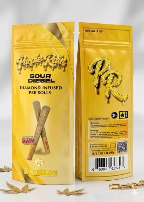 Purple Rain 2ct Diamond Infused 1.5g Pre Rolls 10ct Display