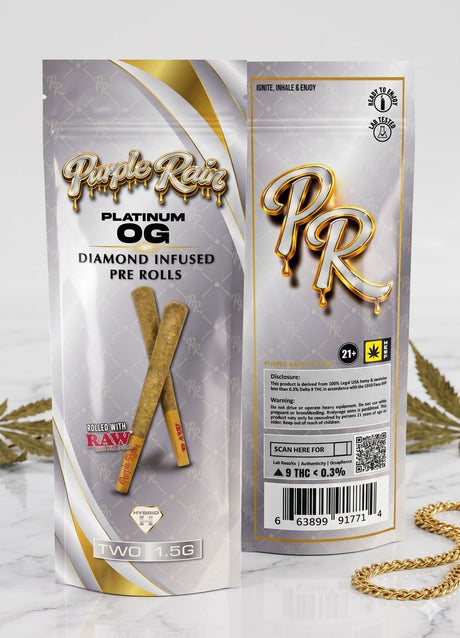 Purple Rain 2ct Diamond Infused 1.5g Pre Rolls 10ct Display