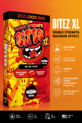 Bitez XL Double Strength D8, D9, THC-P 4000MG Single Gummies 50ct Box Display