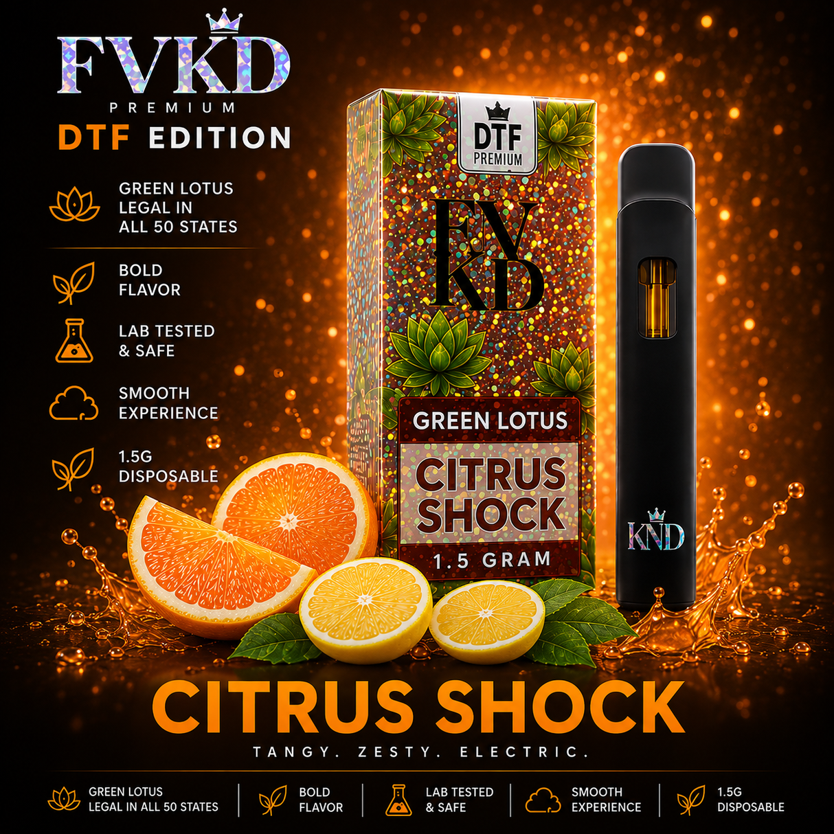Fvkd Green Lotus 1.5g Disposable 5 ct Display