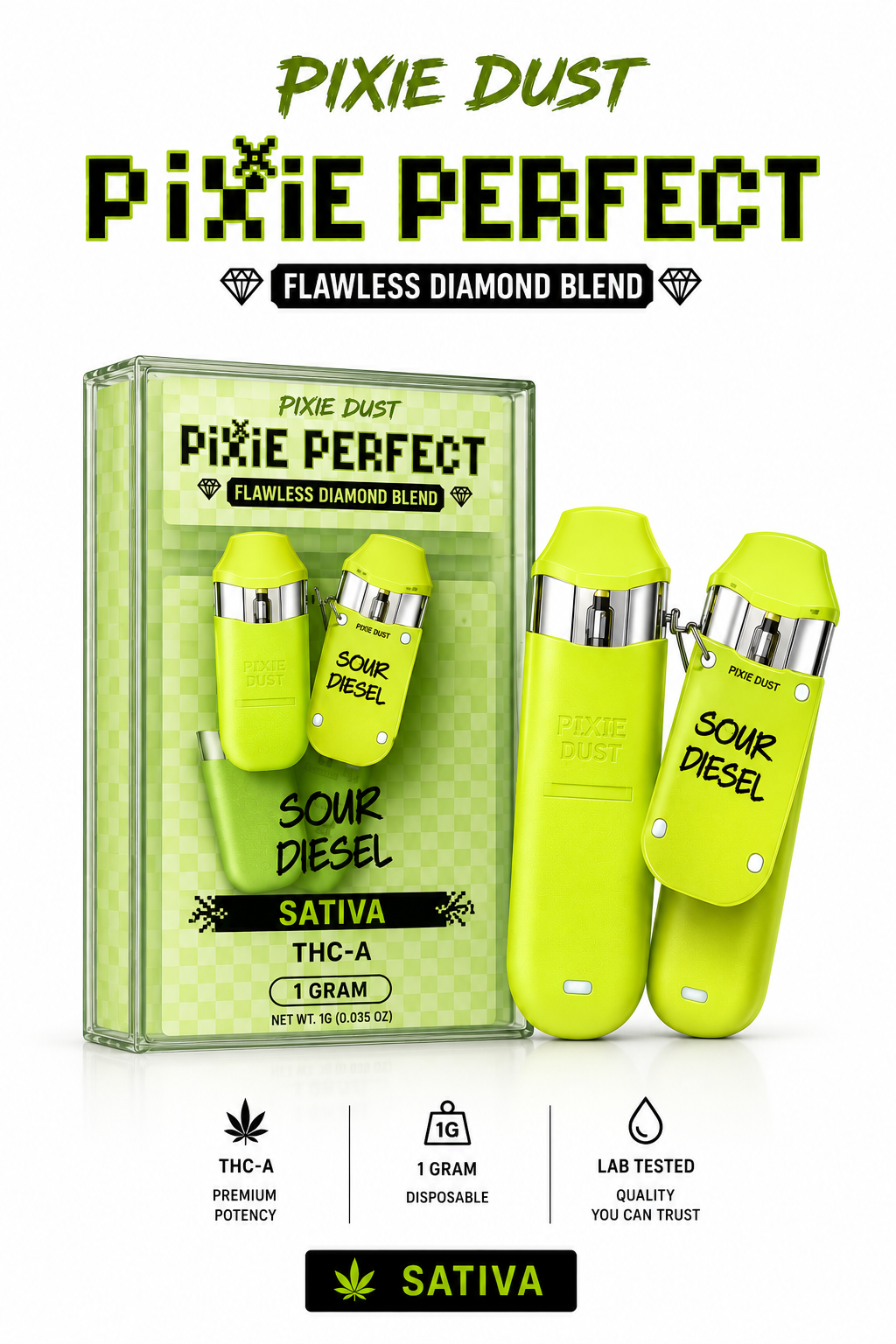Pixie Perfect THC-A Disposable Vape – 1 Gram – 5 Ct Display