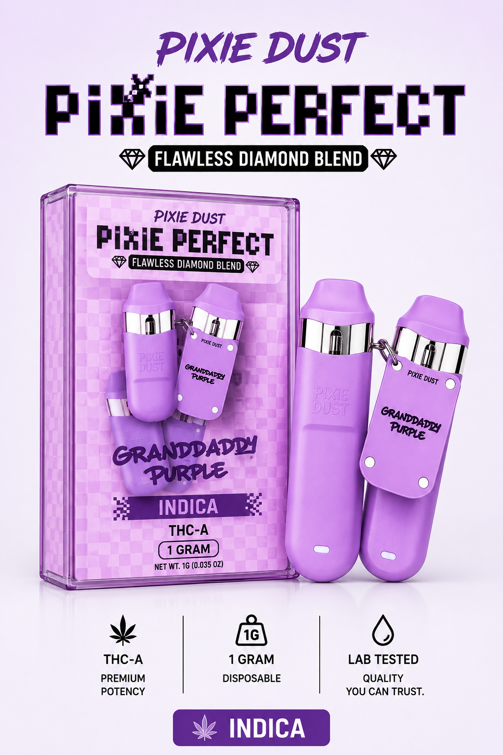 Pixie Perfect THC-A Disposable Vape – 1 Gram – 5 Ct Display