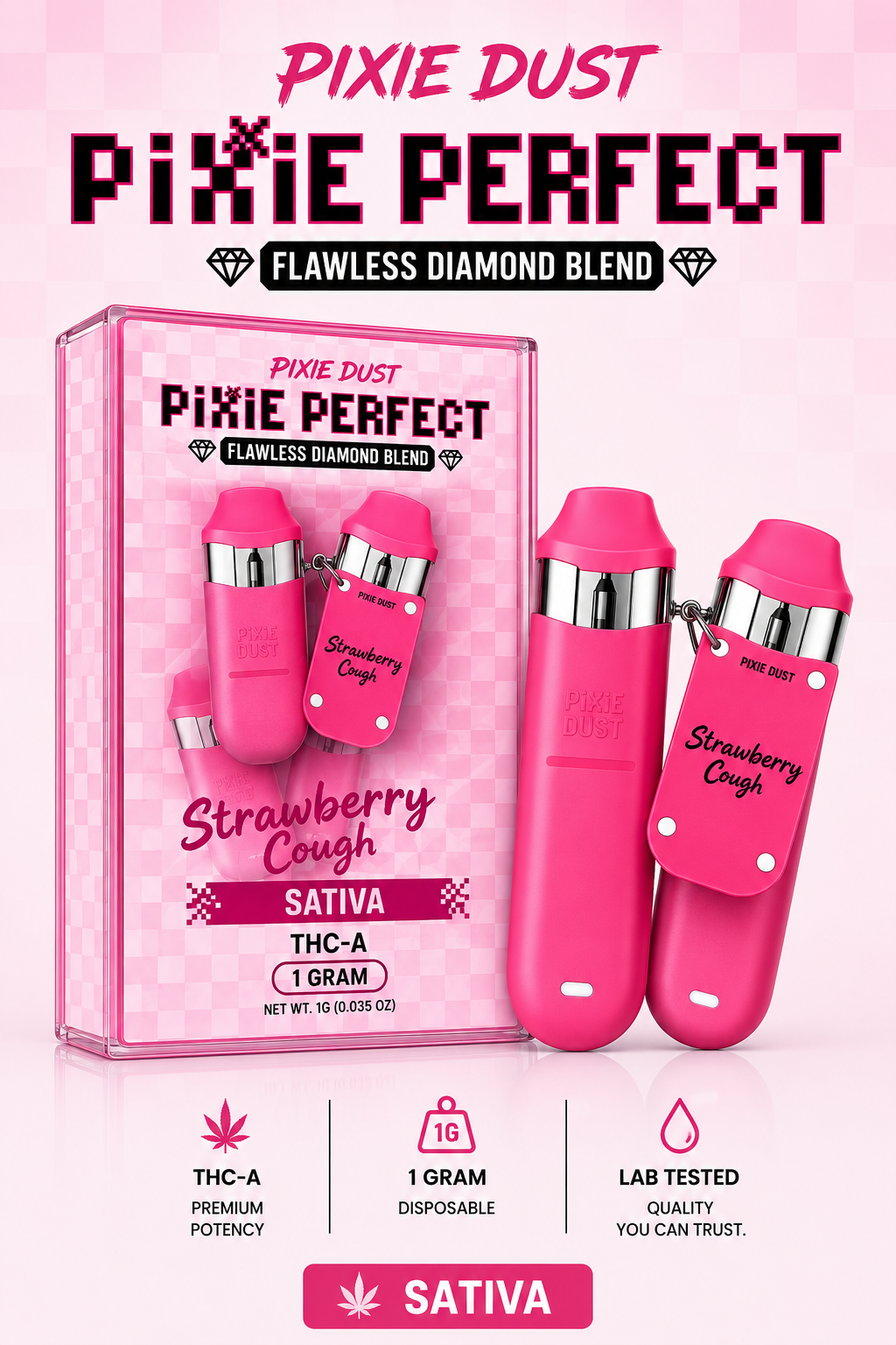 Pixie Perfect THC-A Disposable Vape – 1 Gram – 5 Ct Display