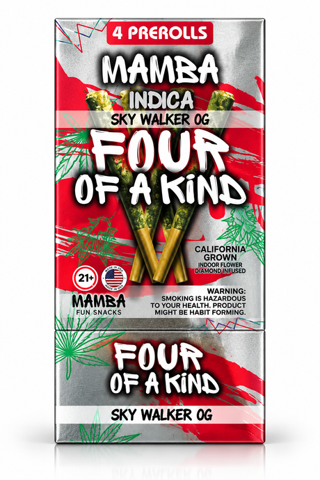 Mamba Four of a Kind 4ct 2g THC-A Pre Rolls 10ct Display