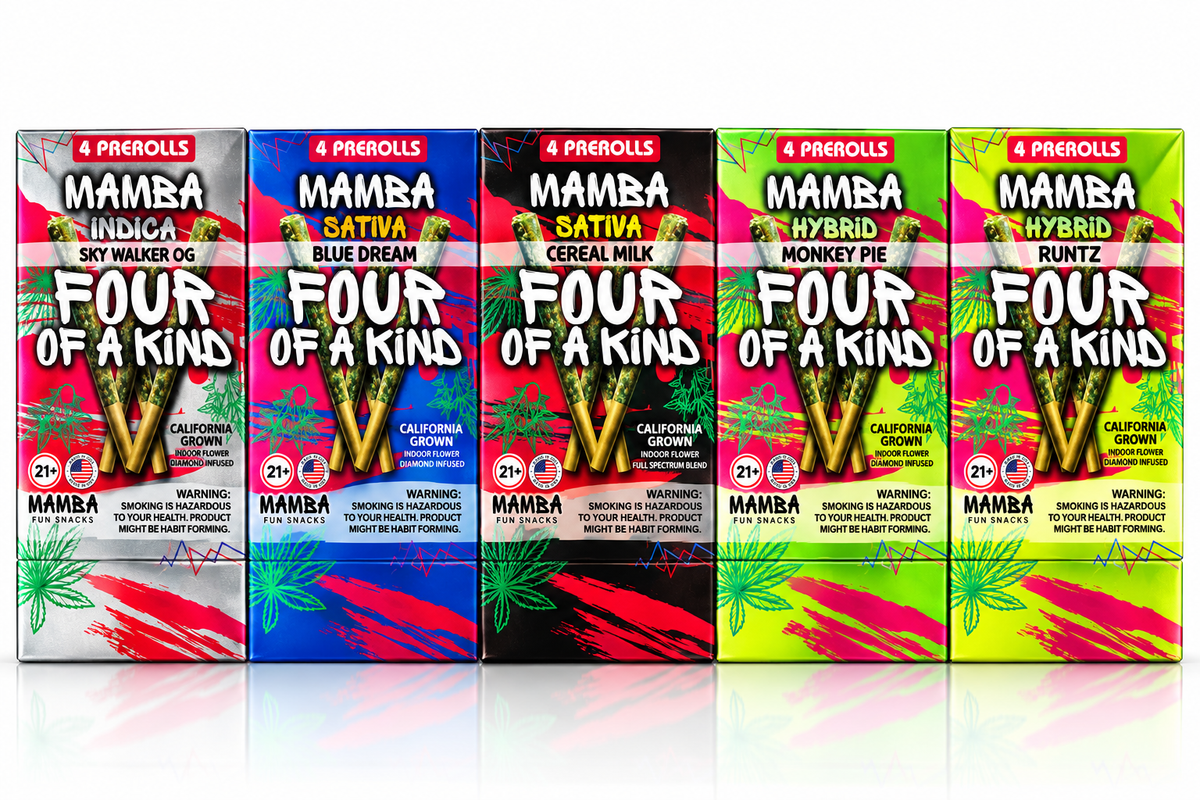 Mamba Four of a Kind 4ct 2g THC-A Pre Rolls 10ct Display