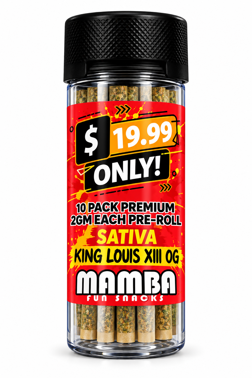 Mamba THC-A 10ct 2g Pre-Rolls Jar MSRP $19.99