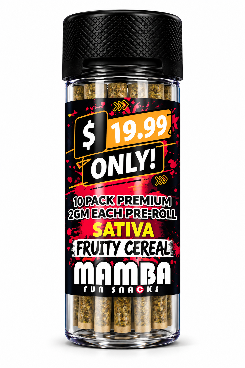 Mamba THC-A 10ct 2g Pre-Rolls Jar MSRP $19.99