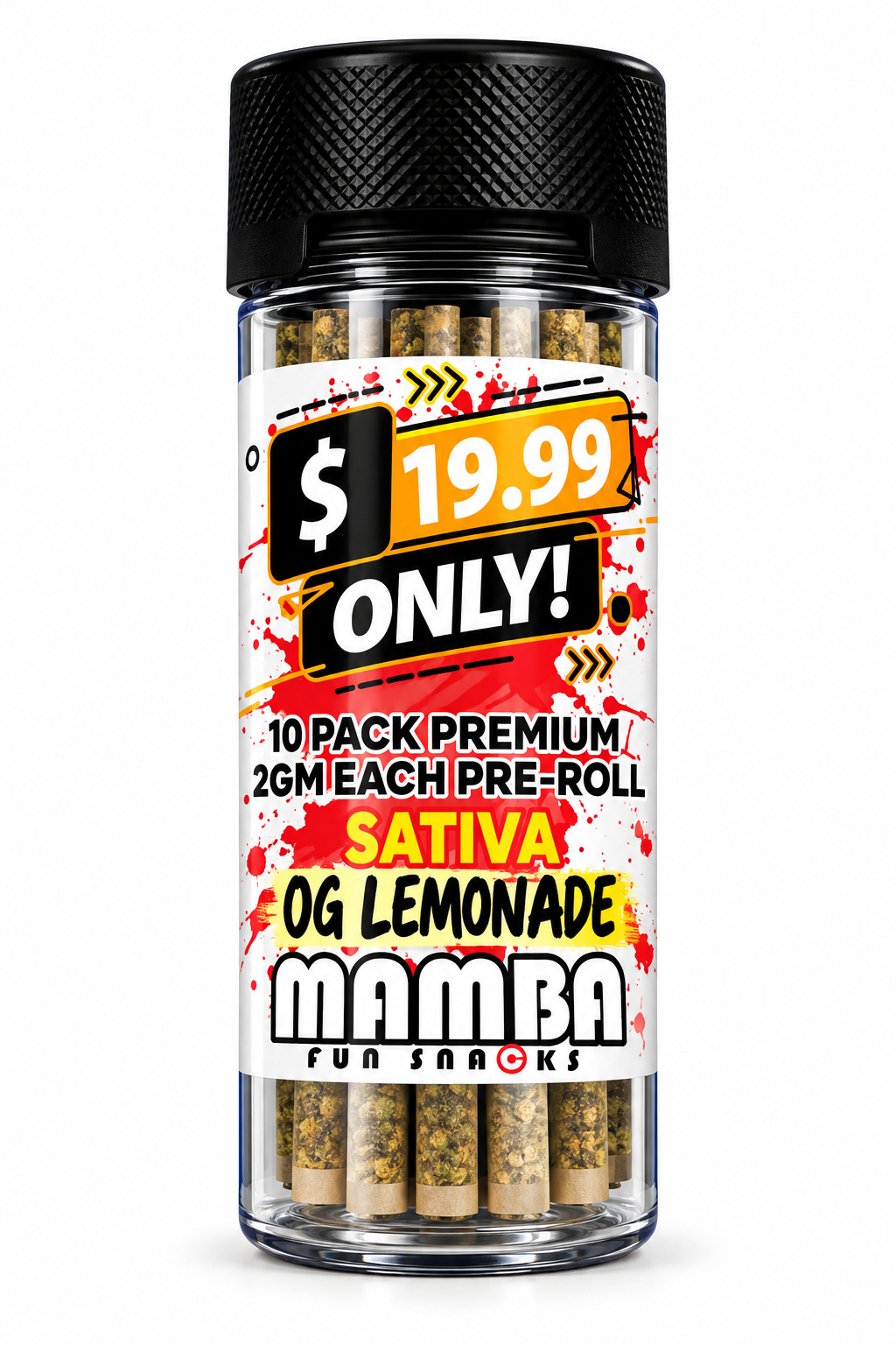 Mamba THC-A 10ct 2g Pre-Rolls Jar MSRP $19.99