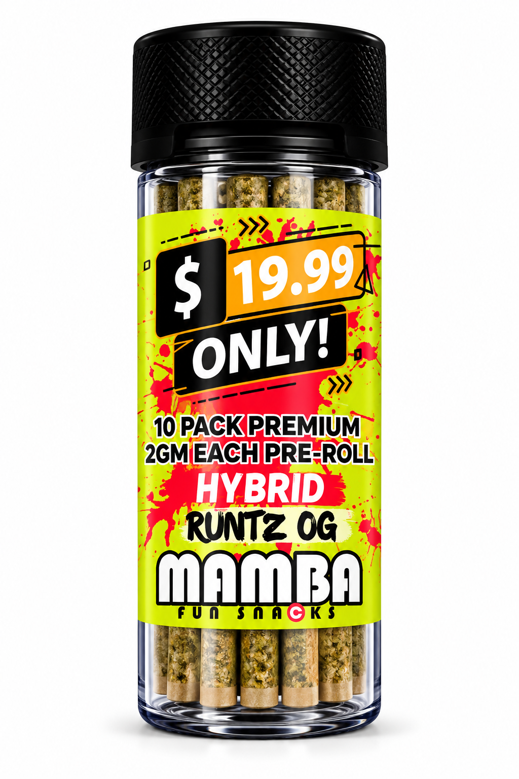 Mamba THC-A 10ct 2g Pre-Rolls Jar MSRP $19.99