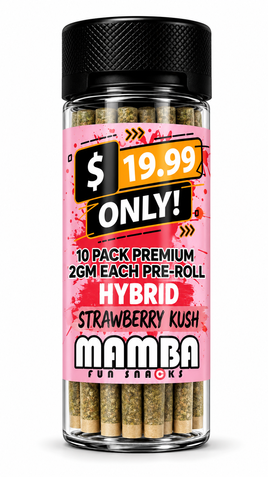 Mamba THC-A 10ct 2g Pre-Rolls Jar MSRP $19.99