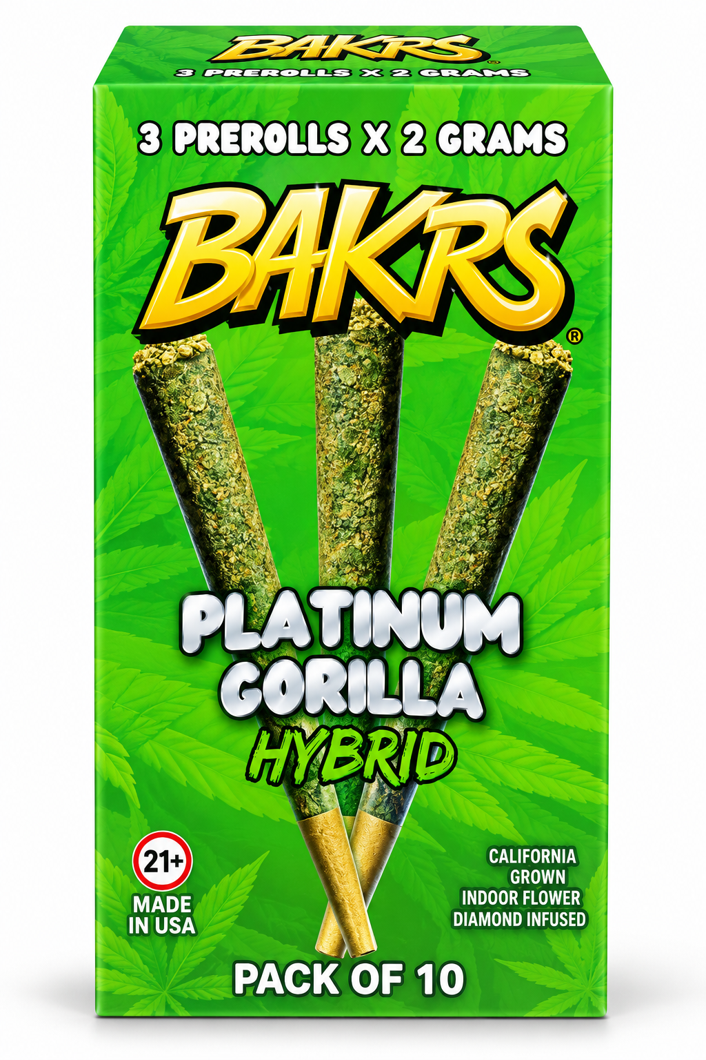 Bakrs Triplets 3 pack 2g THC-A Pre Rolls 10ct Display