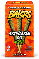 Bakrs Triplets 3 pack 2g THC-A Pre Rolls 10ct Display