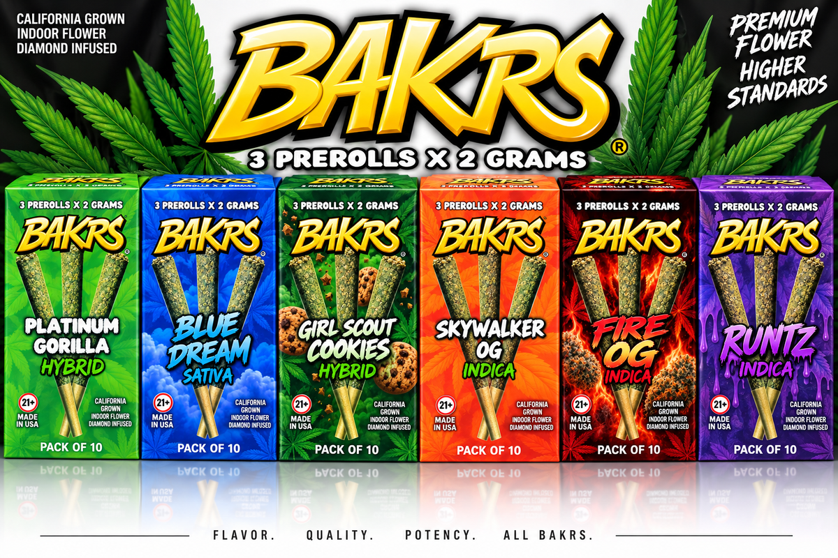 Bakrs Triplets 3 pack 2g THC-A Pre Rolls 10ct Display