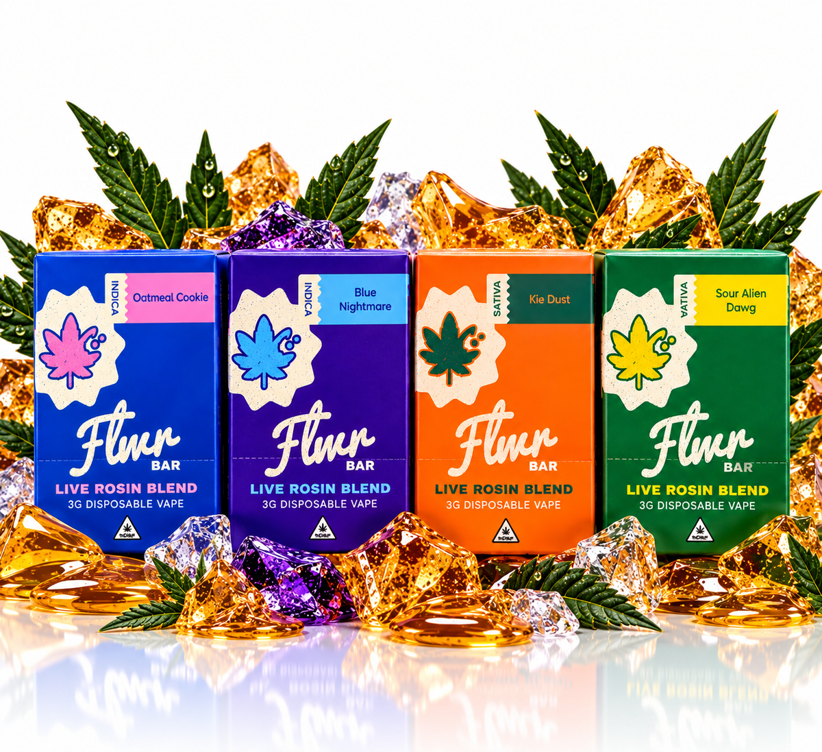 FLWR Bar 3G Live Rosin Blend — 5 Count Display
