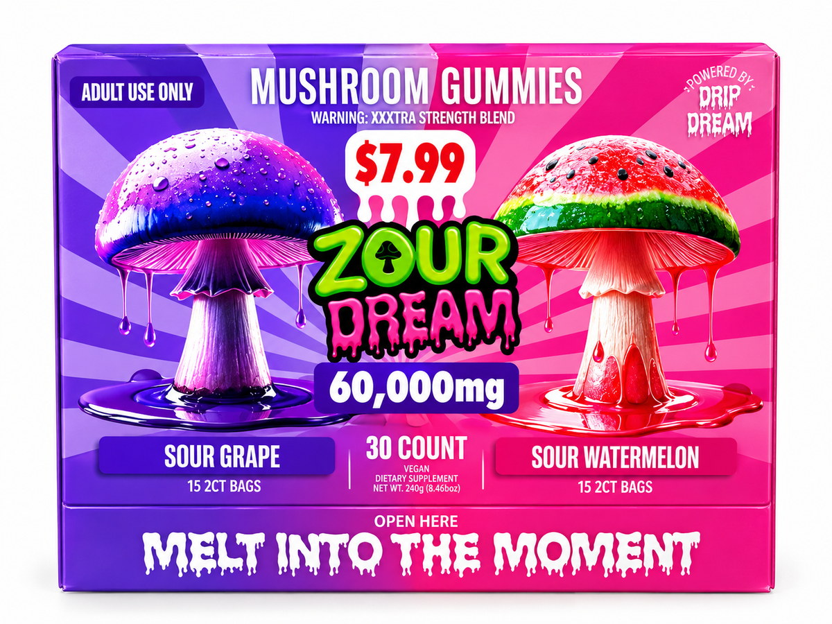 Zour Dream 60,000 MG Mushroom gummies 30 count