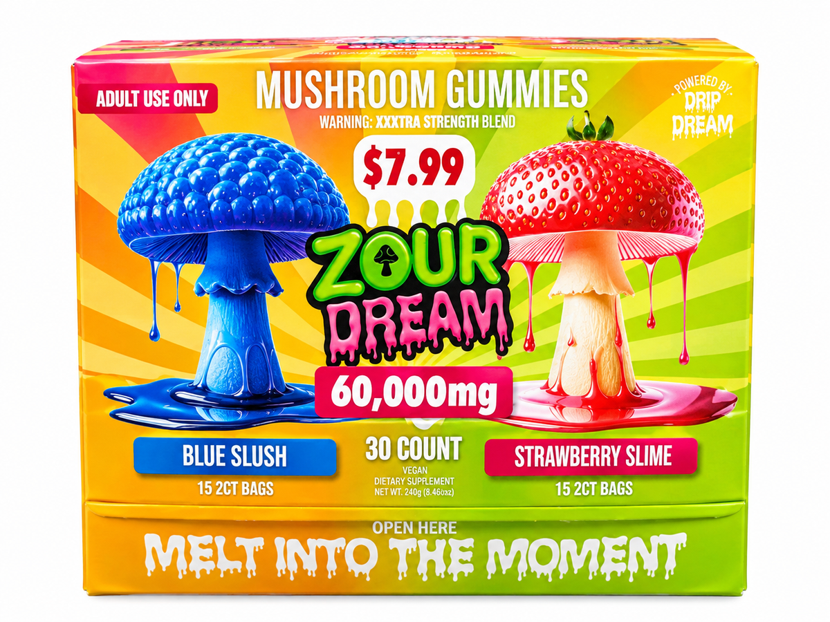 Zour Dream 60,000 MG Mushroom gummies 30 count