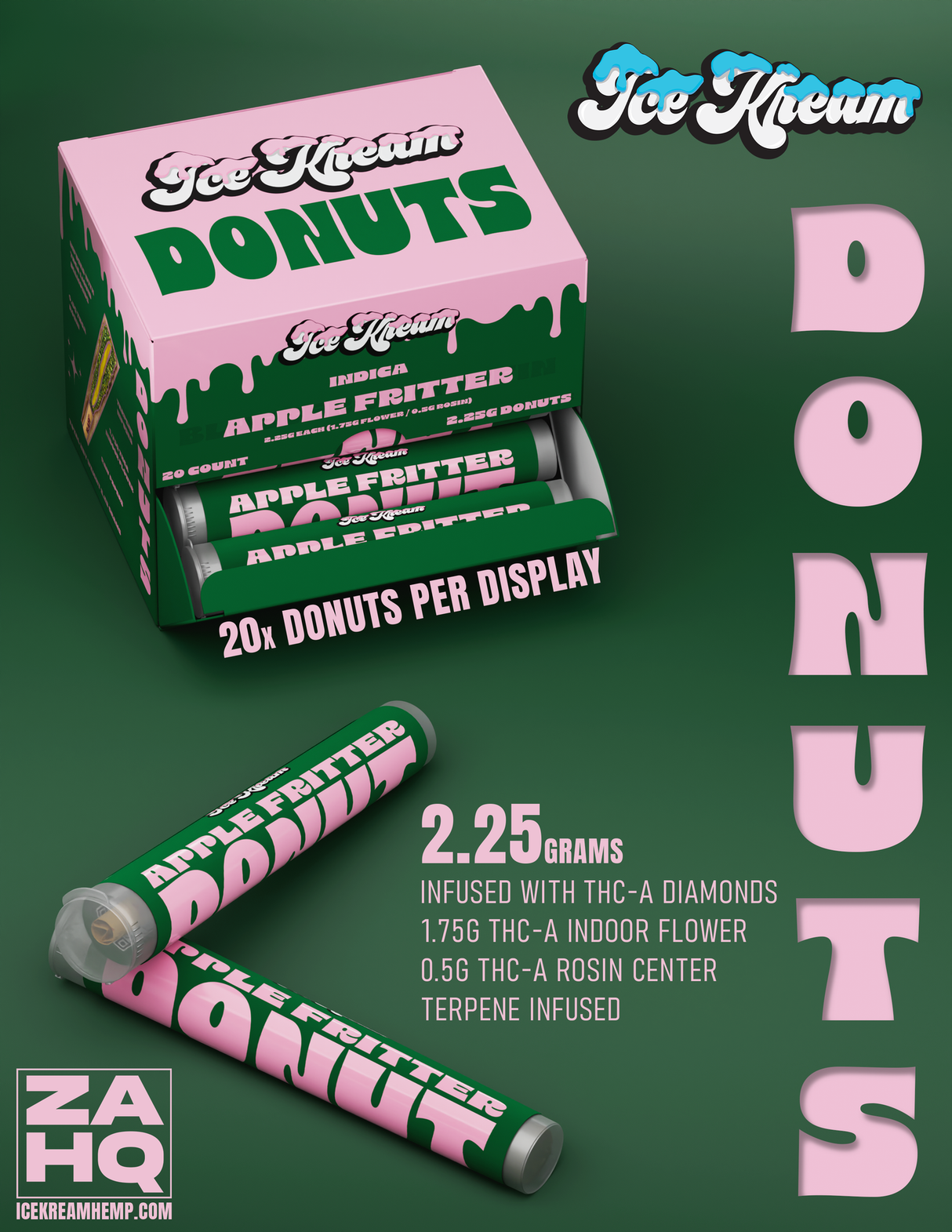 Ice Kream 2.25g THCA Donuts Hash Holes 20ct Display