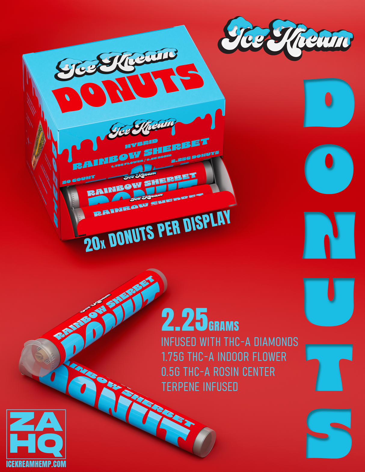 Ice Kream 2.25g THCA Donuts Hash Holes 20ct Display