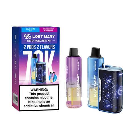 Lost Mary Nera Fullview 70K Disposable 5% Refillable Pod KIT 5ct Display