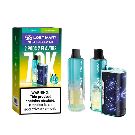Lost Mary Nera Fullview 70K Disposable 5% Refillable Pod KIT 5ct Display