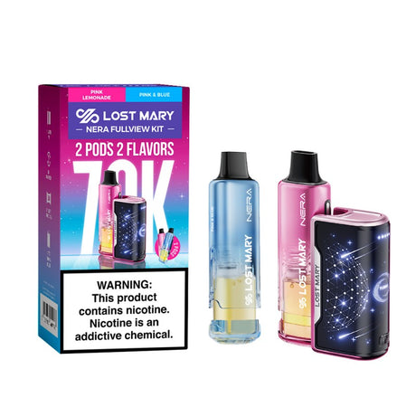 Lost Mary Nera Fullview 70K Disposable 5% Refillable Pod KIT 5ct Display