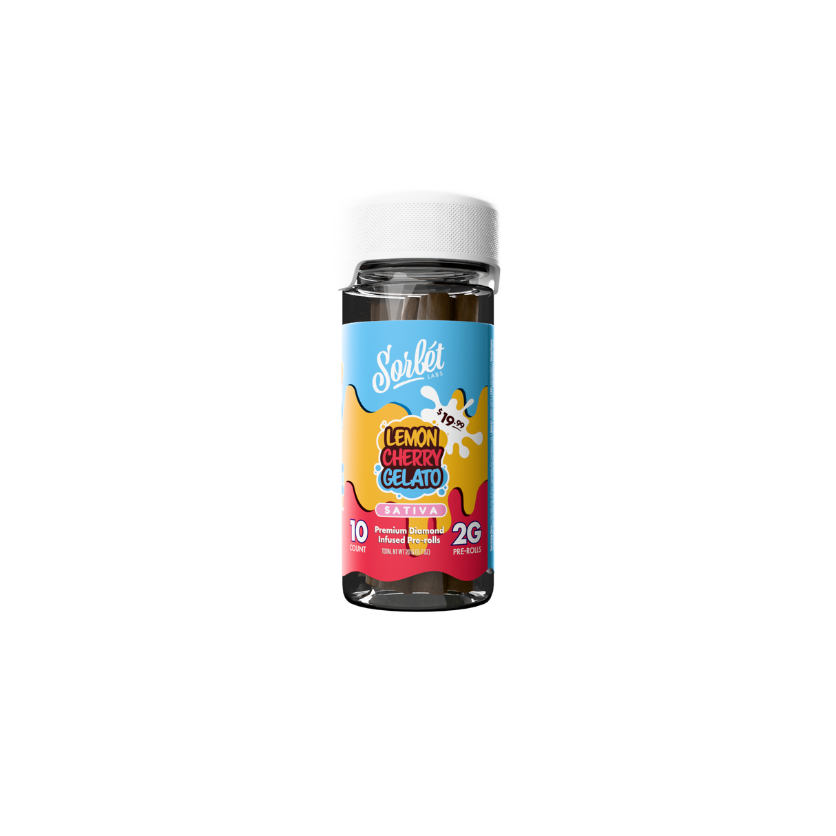 Sorbet THC-A 10ct 2g Pre-Rolls Jar MSRP $19.99