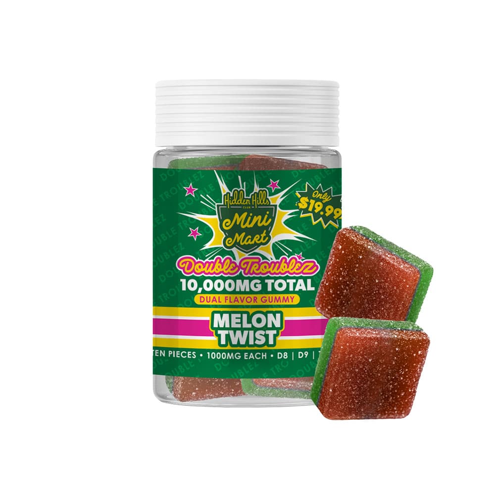 Hidden Hills Mini Mart Double Troublez 10,000mg Gummies MSRP $19.99 6ct Display