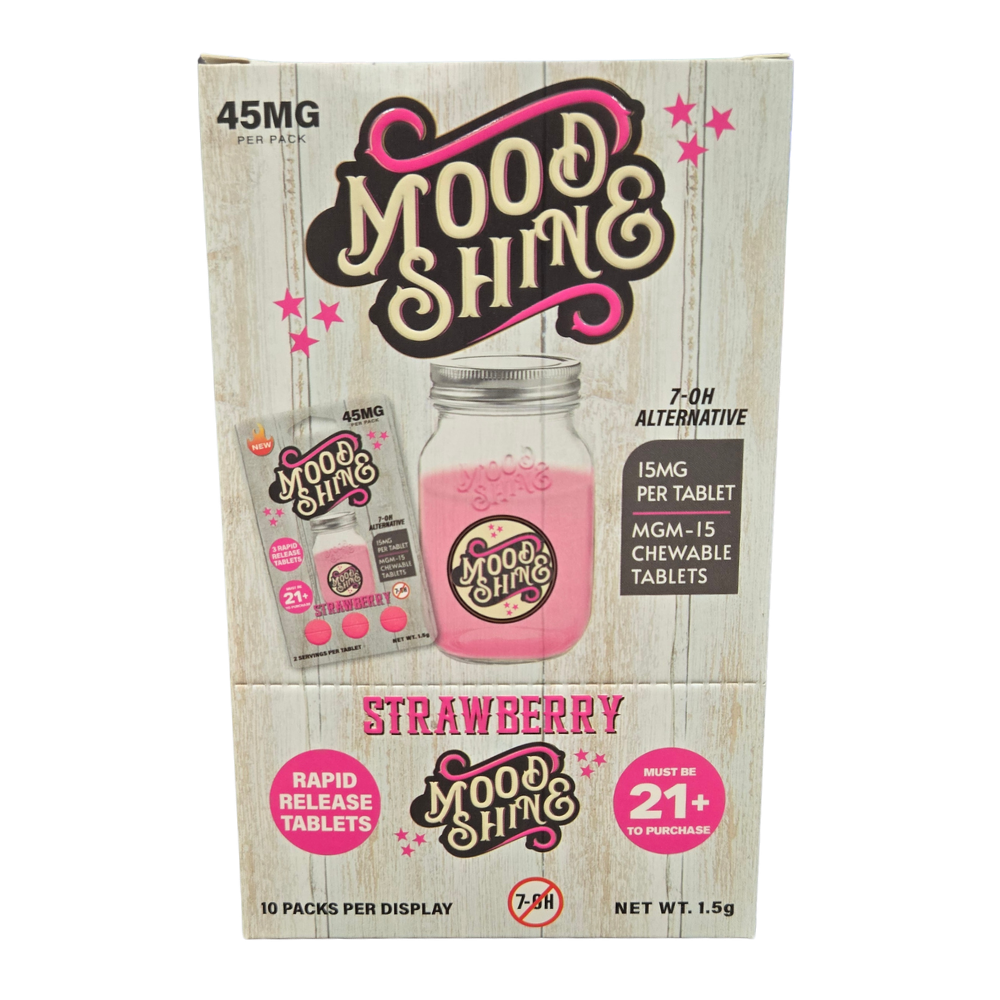 Mood Shine 45MG MGM 3ct Chewable Tablets 7-OH Alternative 10ct Display
