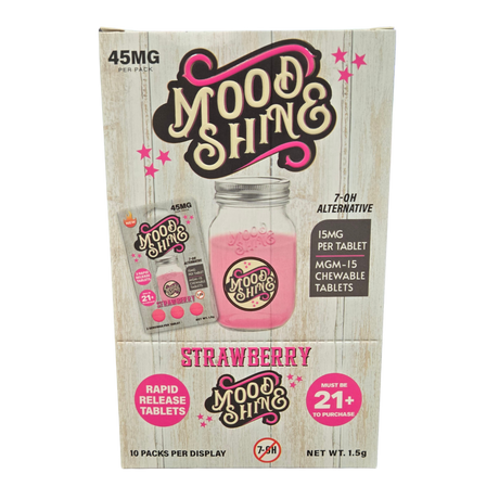 Mood Shine 45MG MGM 3ct Chewable Tablets 7-OH Alternative 10ct Display