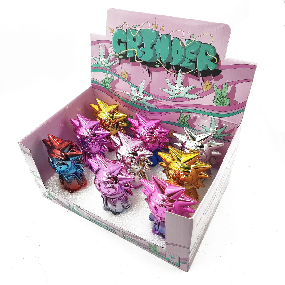 Aluminum 110MM R&M Colorful Grinder 9ct Display