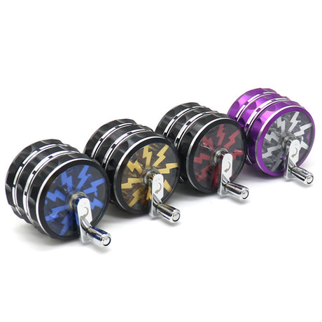 Aluminum 63MM Hand Crank Grinder 6ct Display