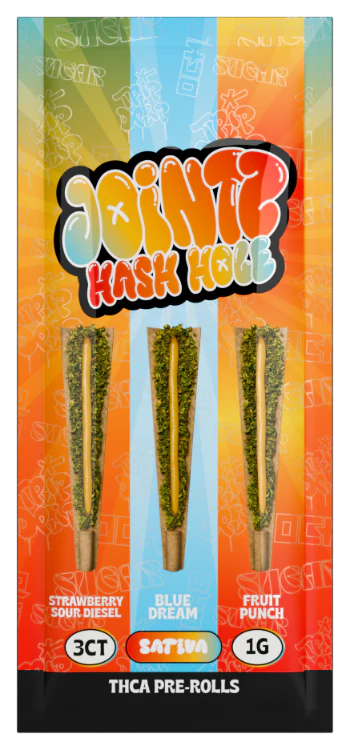 Jointz Hash Hole 1g THC-A 3ct Pre Rolls 10ct Box Display