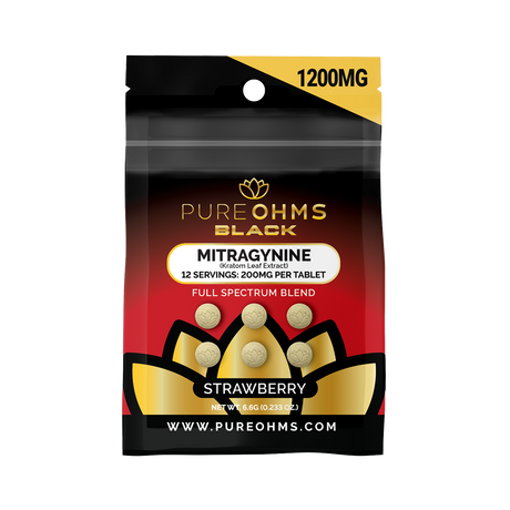 PureOhms 1200mg 6 Pack MGM/Mitragynine Tablets 10ct Display