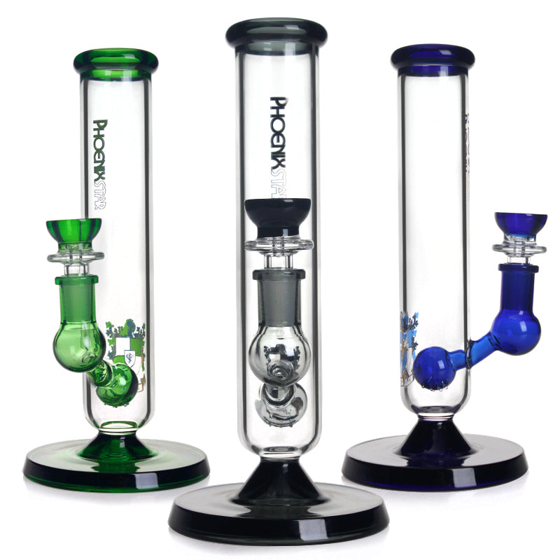 PHX704 Phoenix Star Glass Straight Tube 9in Water Pipe
