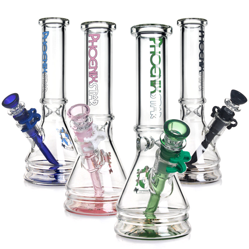 𝗣𝗛𝗫𝟳𝟮𝟮 Phoenix Star Glass Beaker Double-Lip 10in Water Pipe