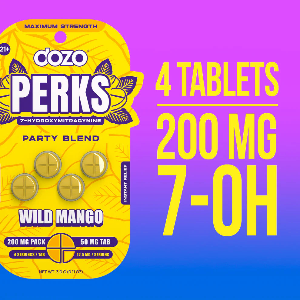 Dozo PERKS 7-OH 7 Hydroxy 200mg 4ct Tablets 10pk